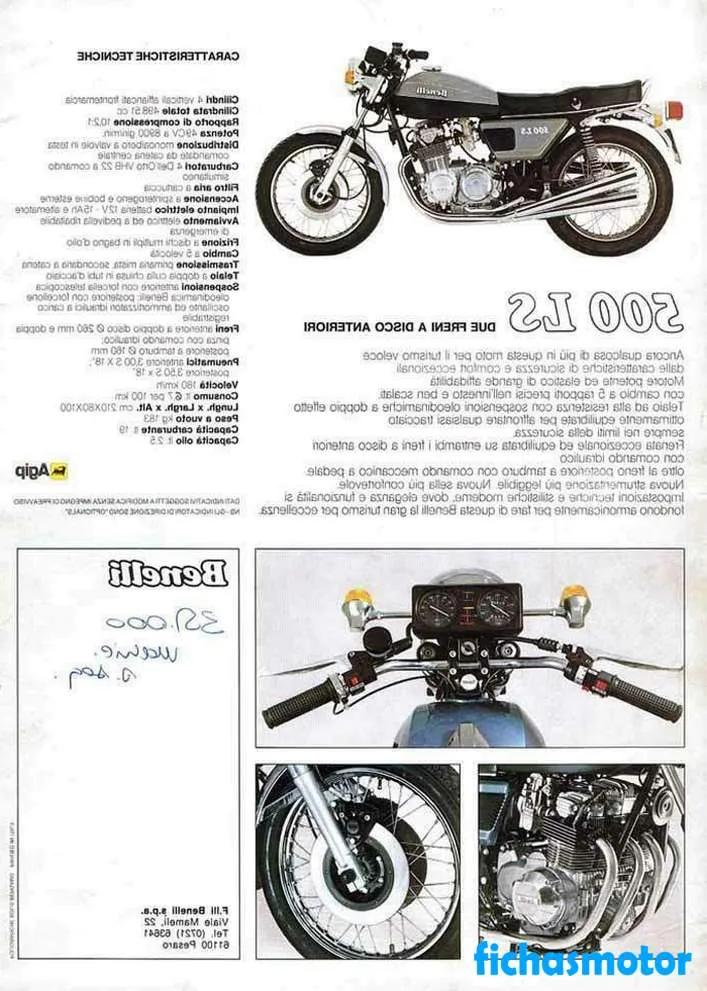 Bild des Benelli 500 ls-Motorrads des Jahres 1977