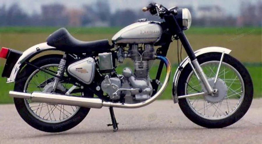 Imaginea motocicletei Enfield 650 super bullet a anului 1998