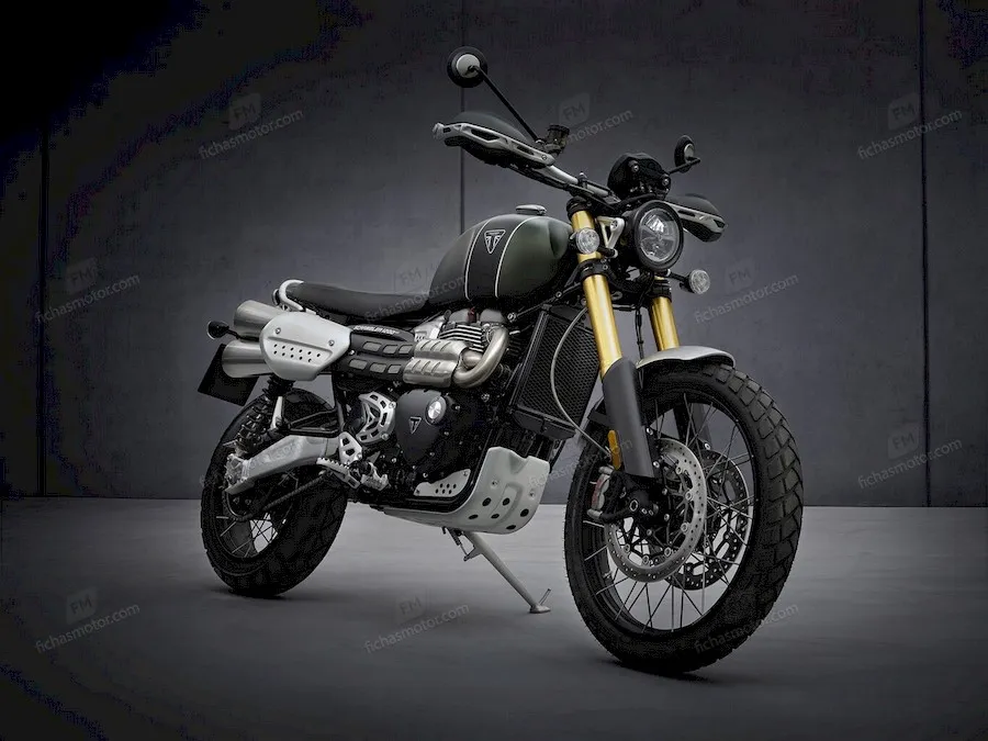 2021 model Triumph Scrambler 1200 Bond Edition motosikletin görüntüsü