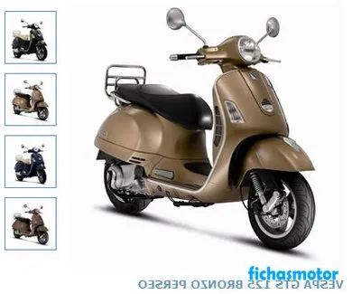 Afbeelding van de Vespa gts 125-motorfiets van het jaar 2010