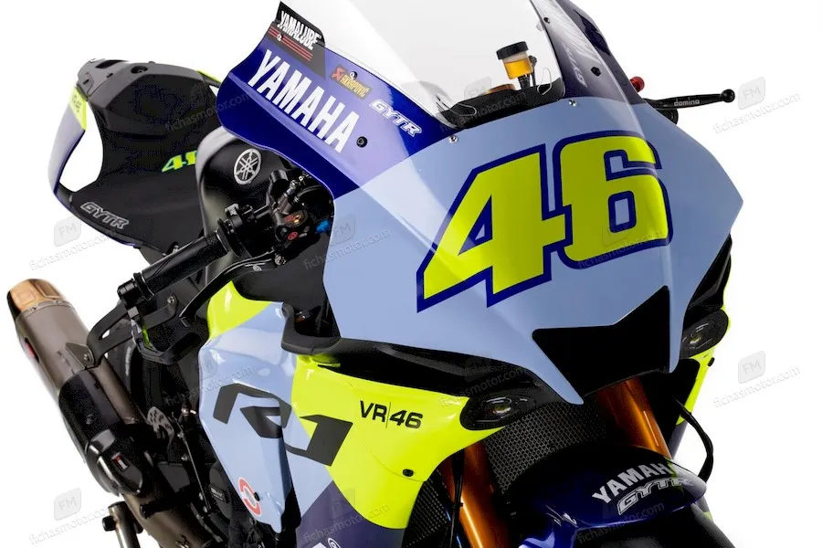 Image de la moto Yamaha R1 GYTR VR46 de l'année 2022